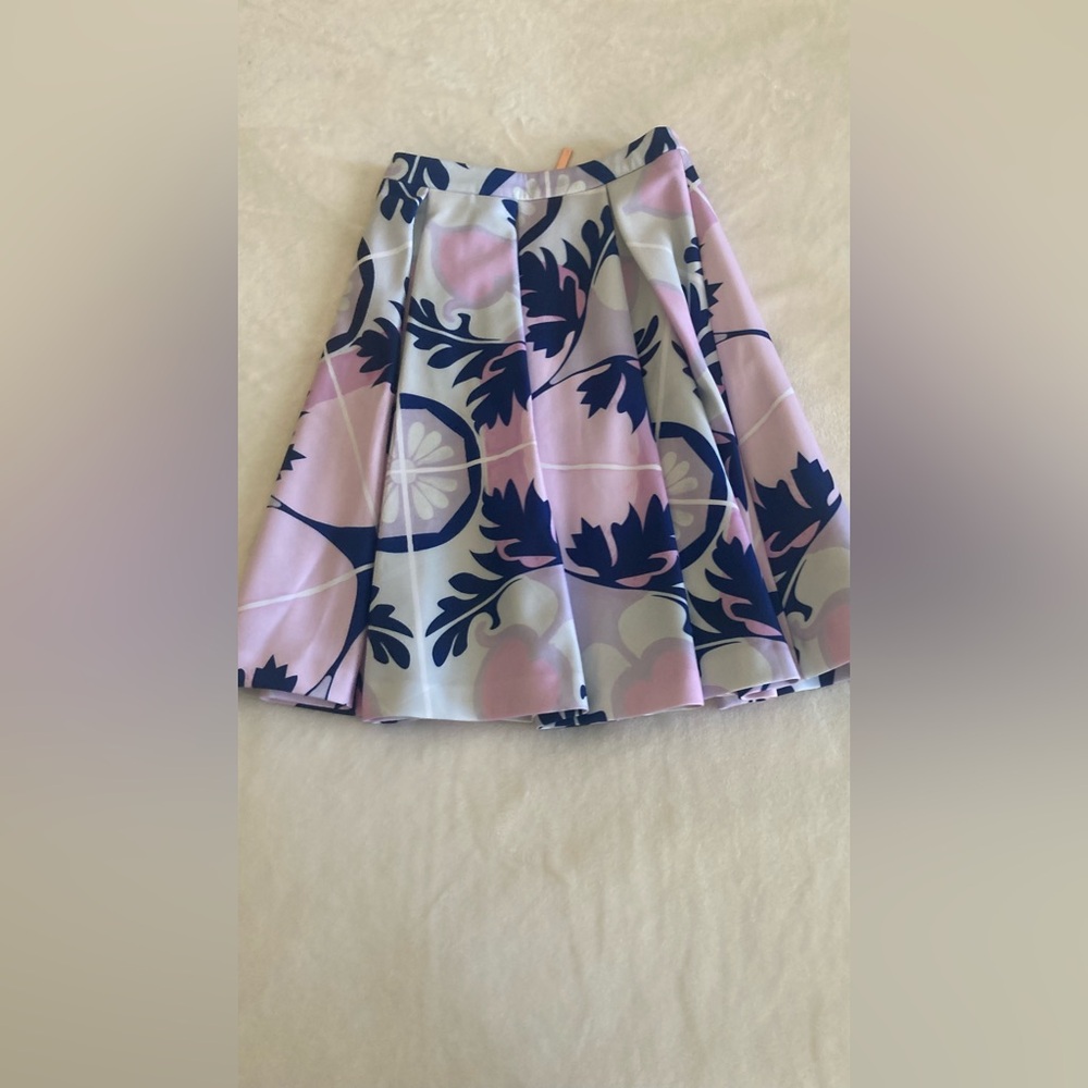 Ted Baker pink/purple  floral midi skirt size 0